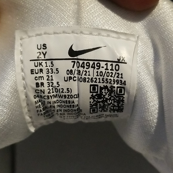 Nike Huarache Run Little Kids' Shoe Size 2Y | White/Pure Platinum/White - Picture 9 of 9